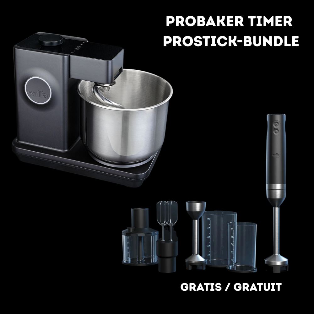 Wilfa Bundle Küchenmaschine Probaker Timer black &amp; Stabmixer Prostick